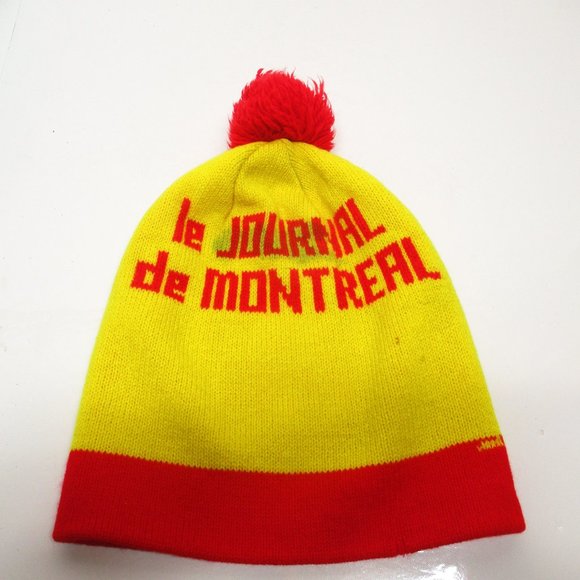 2 Vintage Le Journal de Montreal Beanie Hats Toque - Picture 4 of 6